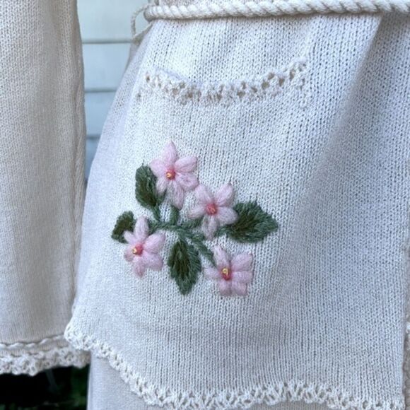 Vintage 1970’s Miss JoAnn Knitted Midi Skirt Set Embroidered Flowers Sz 14 - Picture 5 of 14